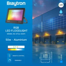 LED reflektor 50W RGB crna IP65 Braytron Flood Compact