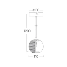 Braytron visilica jednogrla Kristalno dekorisano G9 zlatna BV01-00010