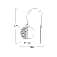 Braytron Zidna svetiljka G9 zlatna kristal BV01-00014