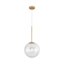 Viseća lampa 1×E27 zlatna, kuglasti abažur od providnog stakla Glass S002