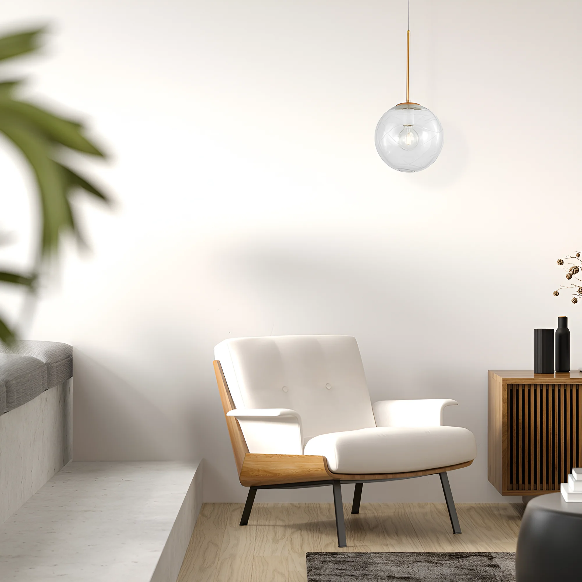 Viseća lampa 1×E27 zlatna, kuglasti abažur od providnog stakla Glass S002