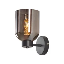 Braytron Zidna svetiljka E27 dimno staklo crna BV01-00043