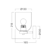 Braytron Zidna svetiljka E27 dimno staklo crna BV01-00043