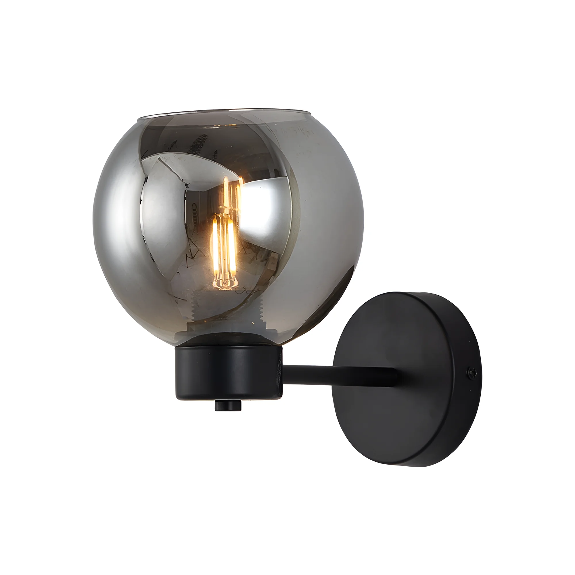 Braytron Zidna svetiljka E27 dimna kugla crna BV01-00053