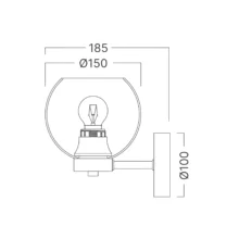 Braytron Zidna svetiljka E27 dimna kugla crna BV01-00053