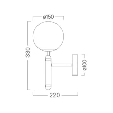 Braytron Zidna svetiljka G9 opal zlatna BV01-00062
