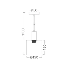 Braytron visilica jednogrla Dimno cilindrično E27 crna BV01-00070