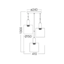 Braytron visilica trogrla Dimno cilindrično E27 crna BV01-00071