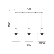 Braytron visilica trogrla Dimno cilindrično E27 crna BV01-00072