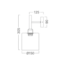 Braytron Zidna svetiljka E27 dimni cilindar crna BV01-00073