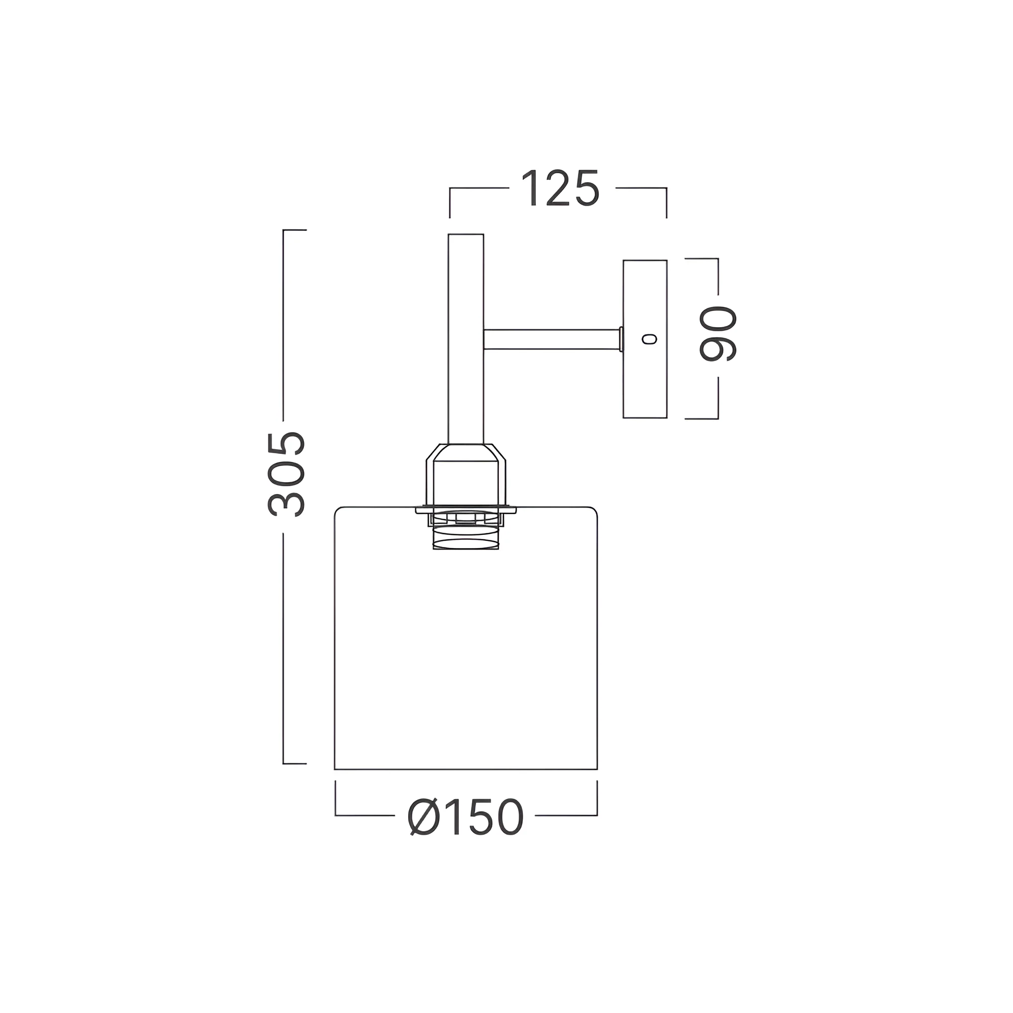 Braytron Zidna svetiljka E27 dimni cilindar crna BV01-00073 - Slika 4