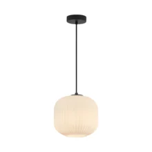 Braytron visilica jednogrla Opal rebrasto E27 crna BV01-00090