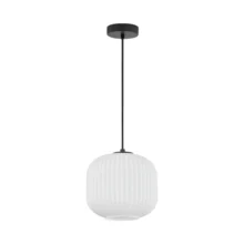 Braytron visilica jednogrla Opal rebrasto E27 crna BV01-00090