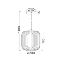Braytron visilica jednogrla Opal rebrasto E27 crna BV01-00090