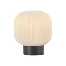 Stona lampa opalni globus Opal/Crna grlo E27