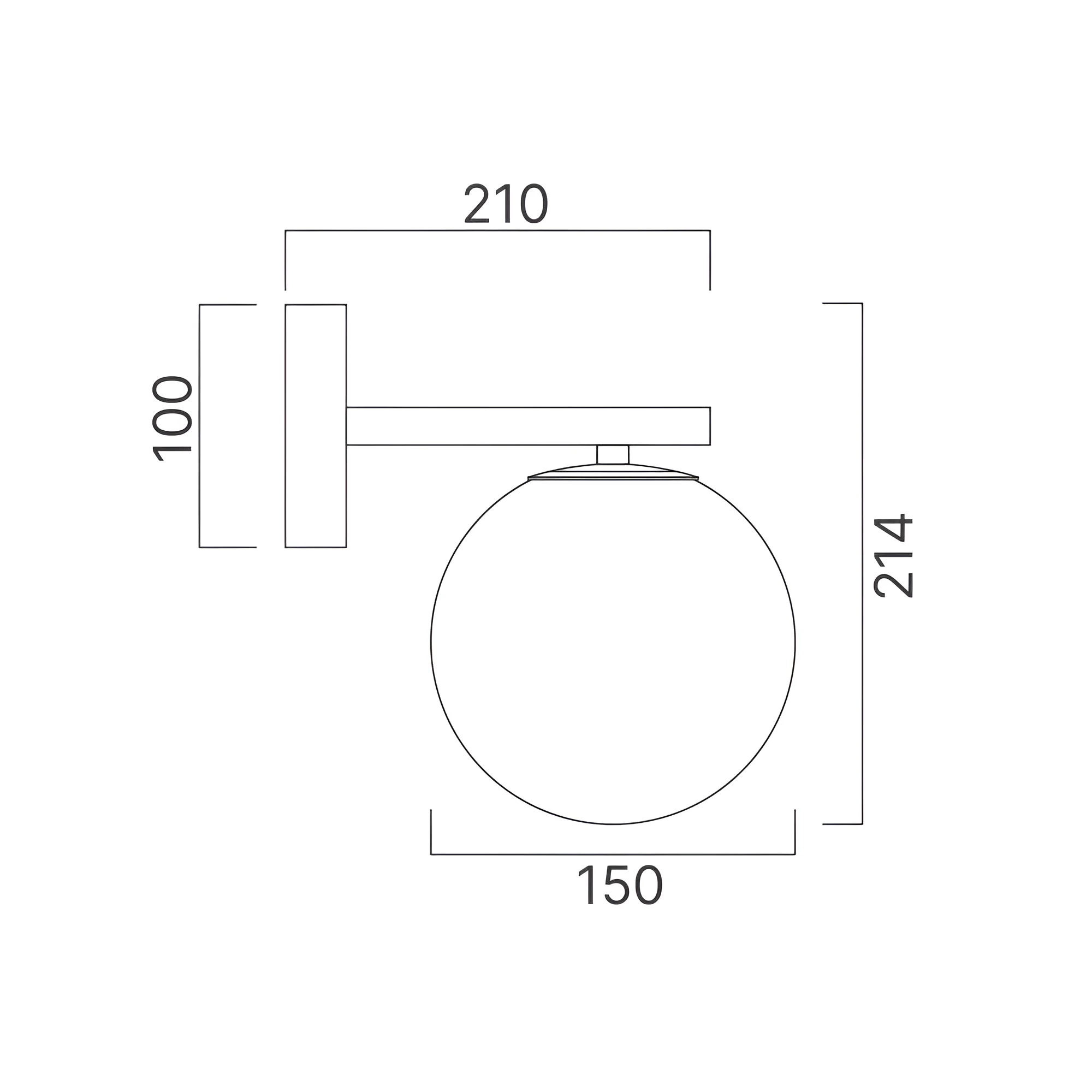 Braytron Zidna svetiljka G9 opal crna BV01-00117 - Slika 4