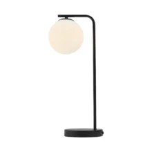 Stona lampa opalna kugla na stalku Opal/Crna grlo G9