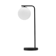 Stona lampa opalna kugla na stalku Opal/Crna grlo G9