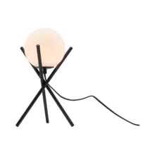 Stona lampa opalna kugla tronožna Opal/Crna grlo G9
