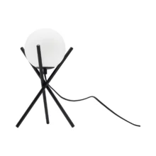 Stona lampa opalna kugla tronožna Opal/Crna grlo G9