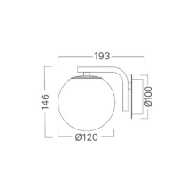 Braytron Zidna svetiljka G9 providna kugla crna BV01-00123