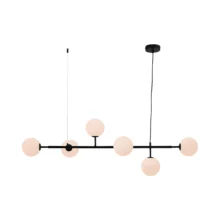 Viseća lampa sa šipkom 6×G9 sa opalnim staklenim sferama, linearna Glass S011