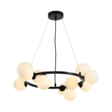 Viseća lampa 11×G9 sa opalnim staklenim sferama, kružna rozeta Glass S011