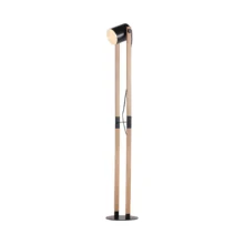 Podna lampa reflektor na drvenim stubovima Crna/Drvo grlo E27