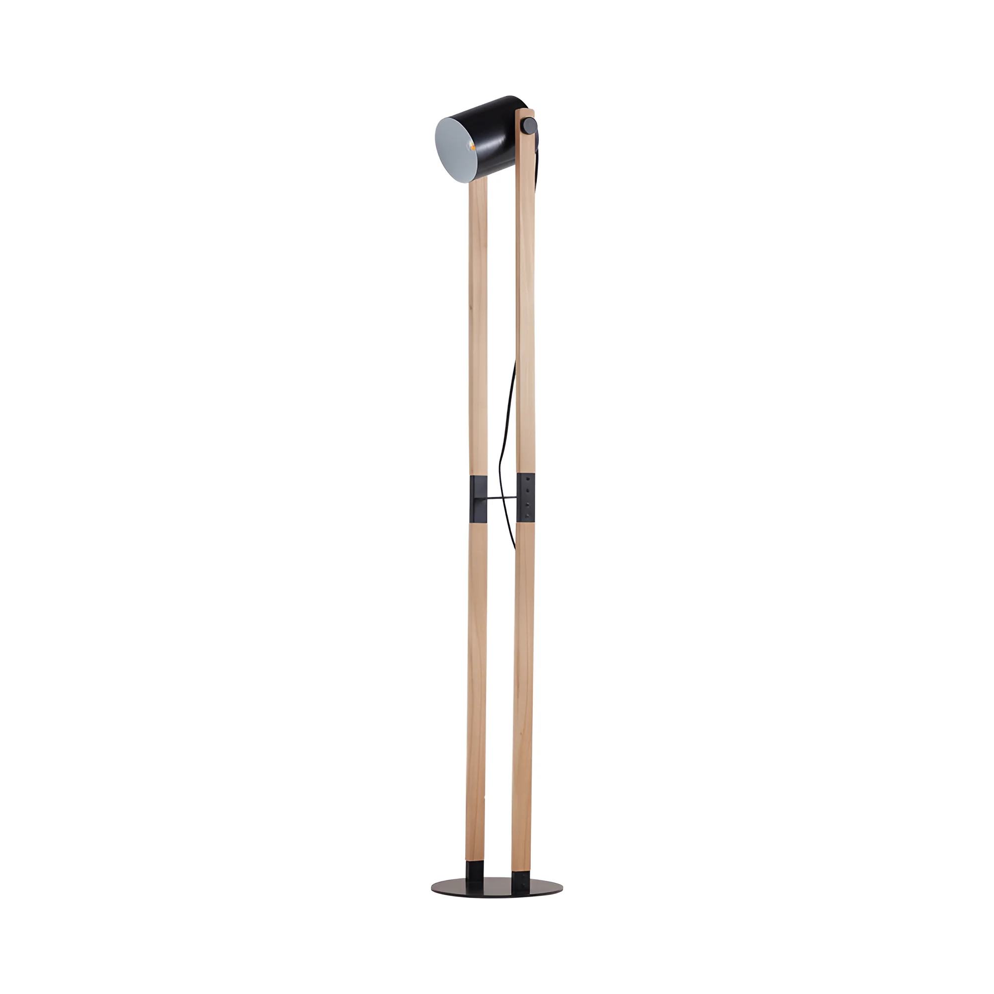Podna lampa reflektor na drvenim stubovima Crna/Drvo grlo E27 - Slika 3