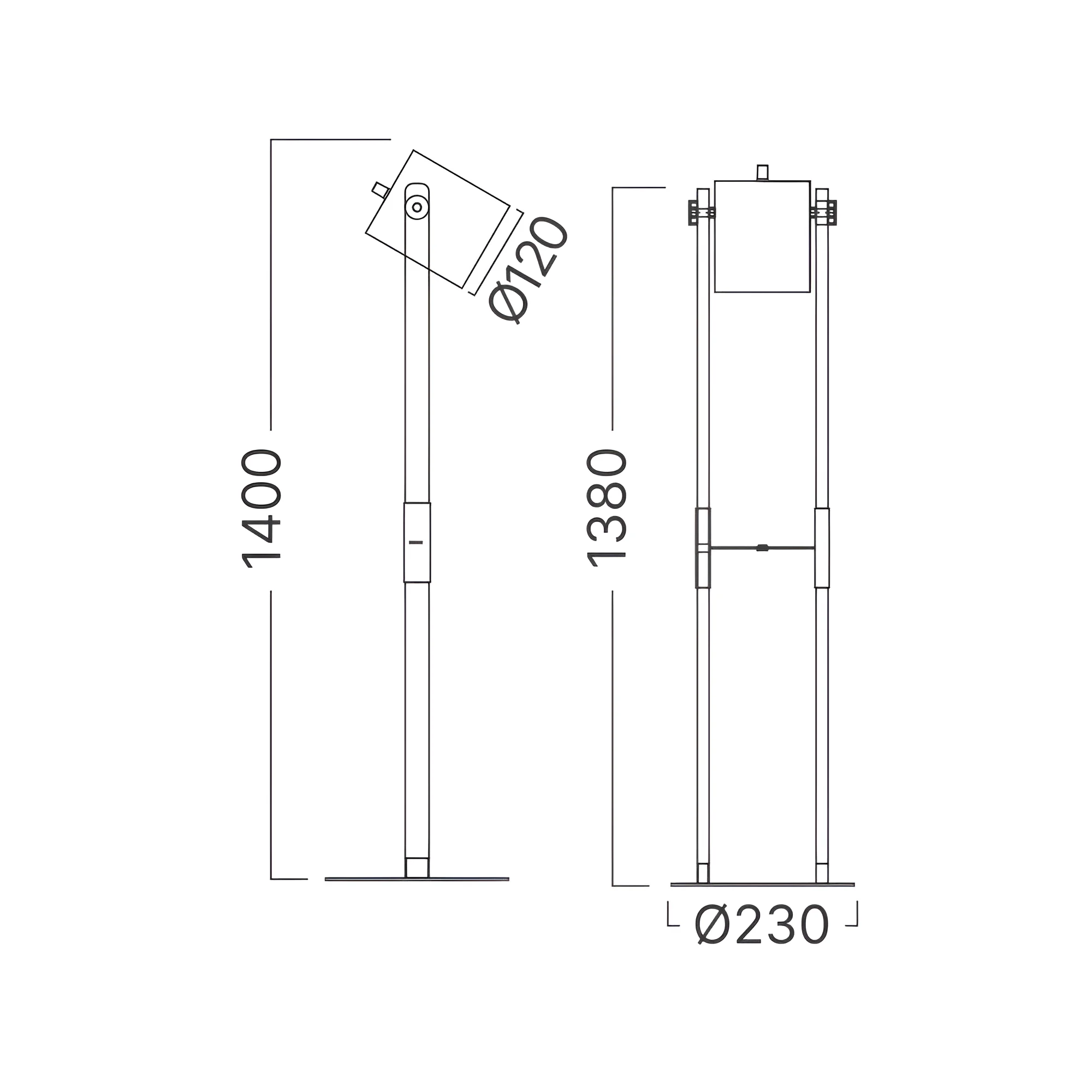 Podna lampa reflektor na drvenim stubovima Crna/Drvo grlo E27 - Slika 4