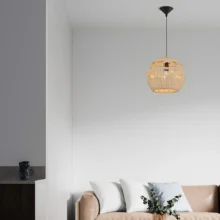 Viseća lampa 1×E27 od ratana, mali pleteni abažur serije Rattan D003