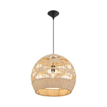 Viseća lampa 1×E27 od ratana, srednji pleteni abažur serije Rattan D003