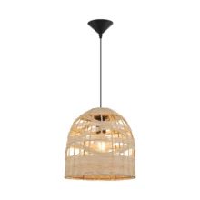 Viseća lampa 1×E27 od ratana, kompaktni pleteni abažur serije Rattan D003