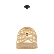 Viseća lampa 1×E27 od ratana, izduženi pleteni abažur serije Rattan D003