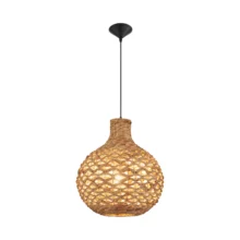 Viseća lampa 1×E27 od ratana, veliki pleteni abažur serije Rattan D003