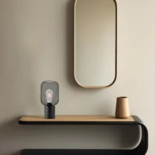 Stona lampa cilindrična mreža Crna grlo E27