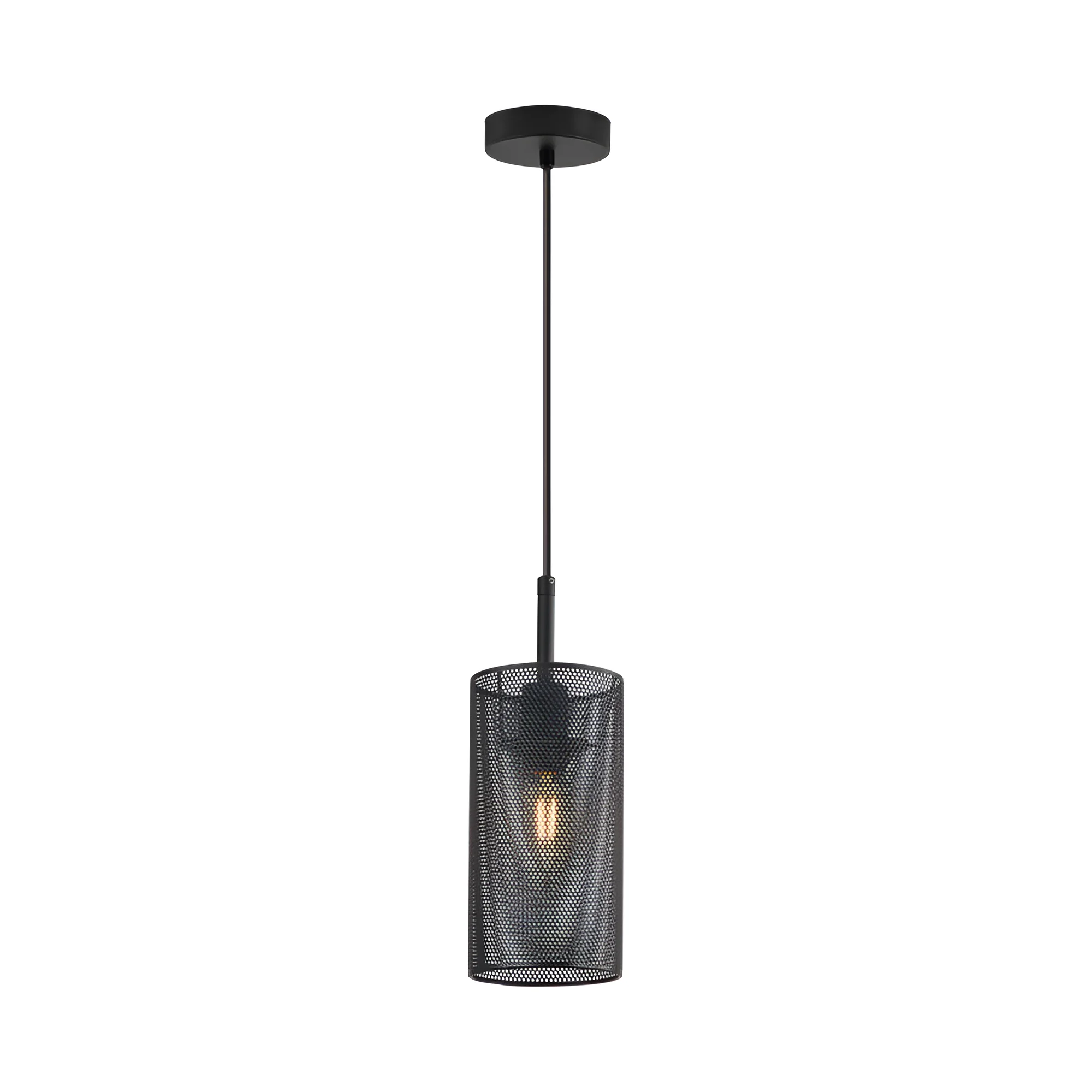 Viseća lampa 1×E14 crna sa žičanim kavezom serije Wire W002