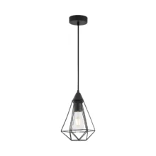 Viseća lampa 1×E27 crna sa žičanim kupastim kavezom serije Wire W003