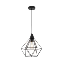 Viseća lampa 1×E27 crna sa širokim žičanim kavezom serije Wire W003