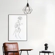 Viseća lampa 1×E27 crna sa širokim žičanim kavezom serije Wire W003