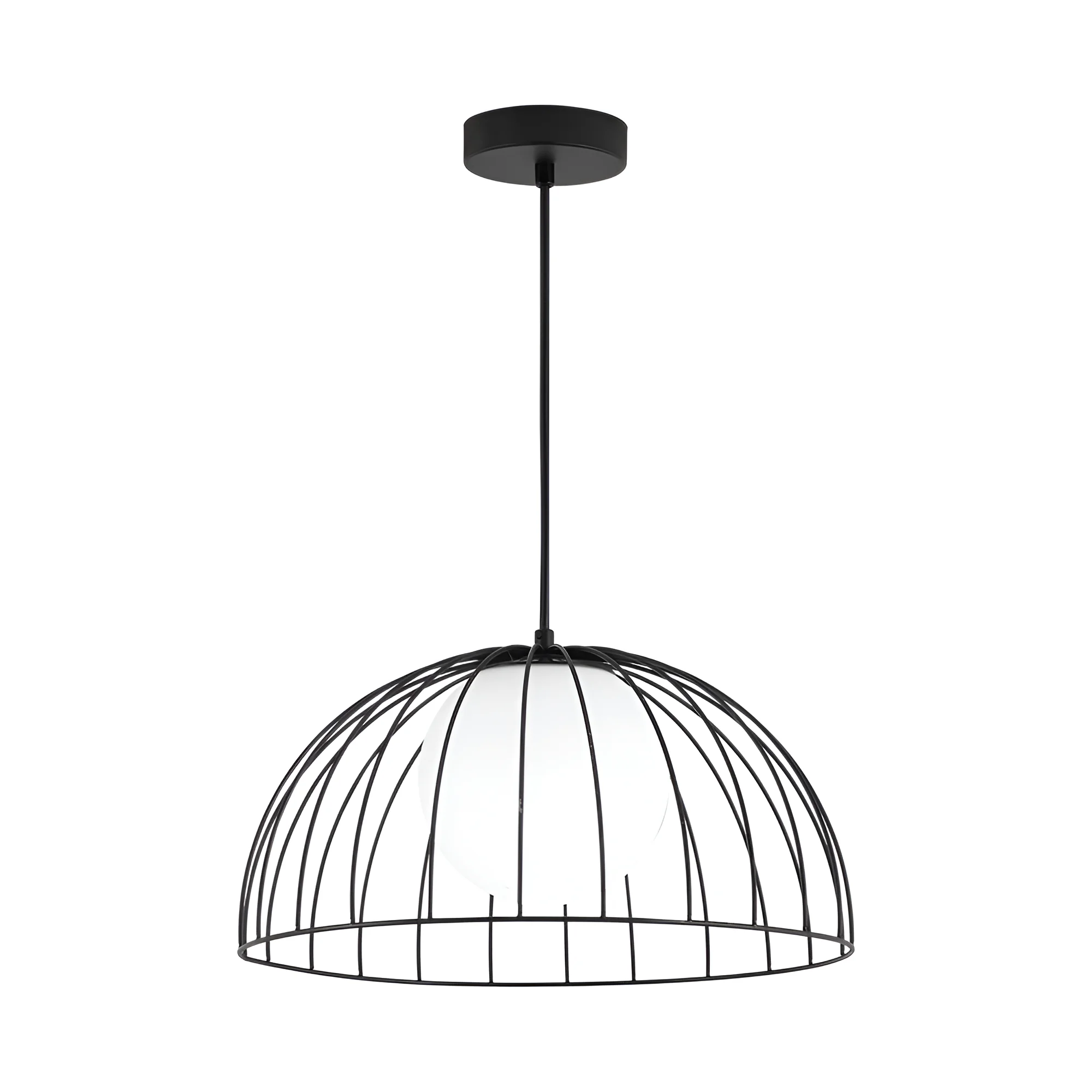 Viseća lampa 1×E27 crna sa opalnim difuzorom, varijanta II serije Wire W004