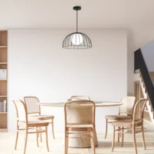 Viseća lampa 1×E27 crna sa opalnim difuzorom, varijanta II serije Wire W004