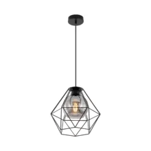 Viseća lampa 1×E27 crna sa kupastim abažurom serije Wire W004