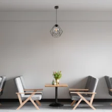 Viseća lampa 1×E27 crna sa kupastim abažurom serije Wire W004