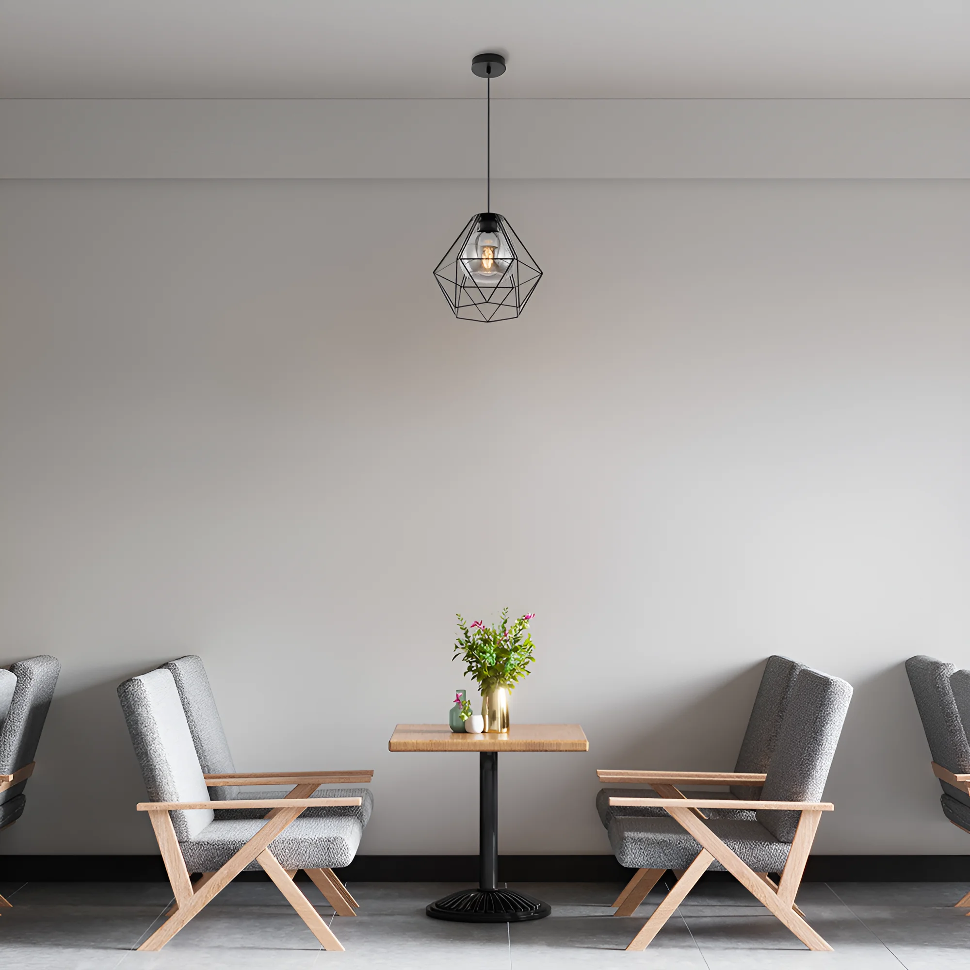 Viseća lampa 1×E27 crna sa kupastim abažurom serije Wire W004