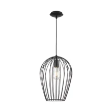 Viseća lampa 1×E27 crna, zvonasti metalni abažur serije Wire W005