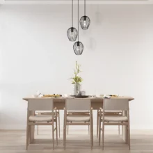 Viseća lampa 3×E27 crna, kružna rozeta serije Wire W005