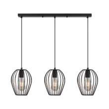 Viseća lampa sa šipkom 3×E27 crna, linearna serija Wire W005
