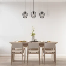 Viseća lampa sa šipkom 3×E27 crna, linearna serija Wire W005