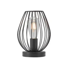Stona lampa žičani kavez kap Crna grlo E27